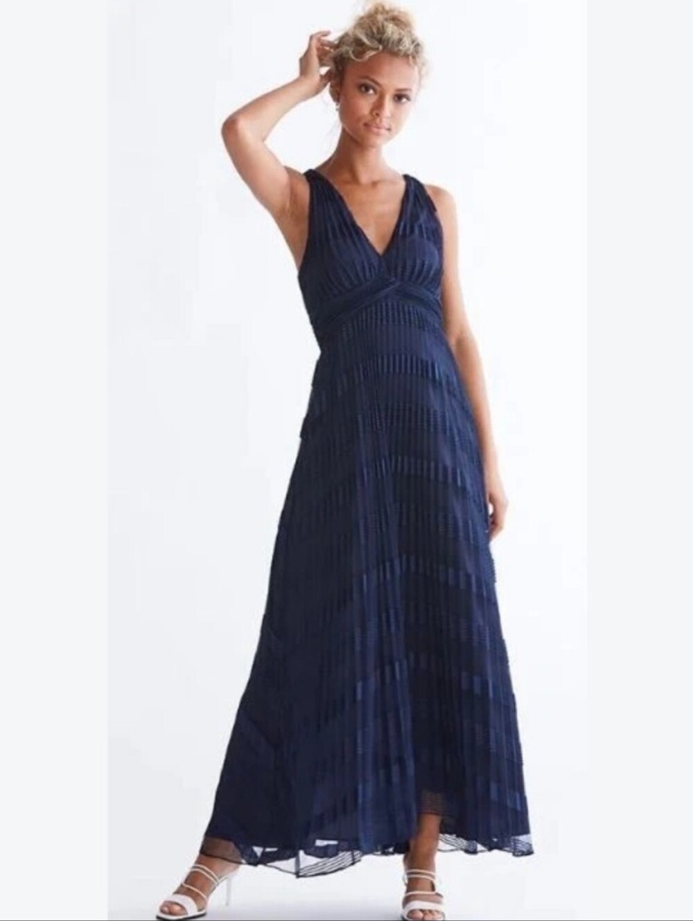 NEW! Ali & Jay Hollyhock Lace-Up Midi Navy Dress Size M